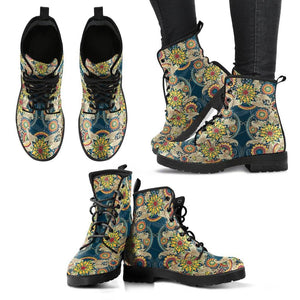 Flower Fractal Mandala Handcrafted Boots