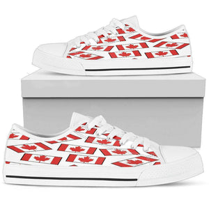 CANADA'S PRIDE! CANADA'S FLAGSHOE - Women's Low Top (white bg)