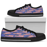 AMERICA'S PRIDE! AMERICA'S FLAGSHOE - Women's Low Tops (blue bg - black lace)