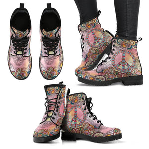 Watercolor Paisley Mandala 2 Handcrafted Boots