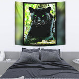 Big Cat Models: Green Eyed Black Panther Wall Tapestry