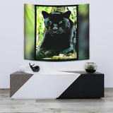 Big Cat Models: Green Eyed Black Panther Wall Tapestry