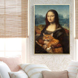 Mona Lisa  Portrait with Animal Art Canvas