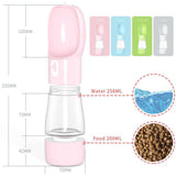 DOG PORTABLE WATER BOTTLE FEEDER BOWL