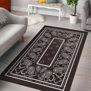 Coffee Brown Bandana Area Rugs - Fitted