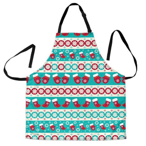 Christmas Light Blue Good Vibes Only Men's Apron