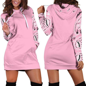 Light Pink Bandana Hoodie Dress