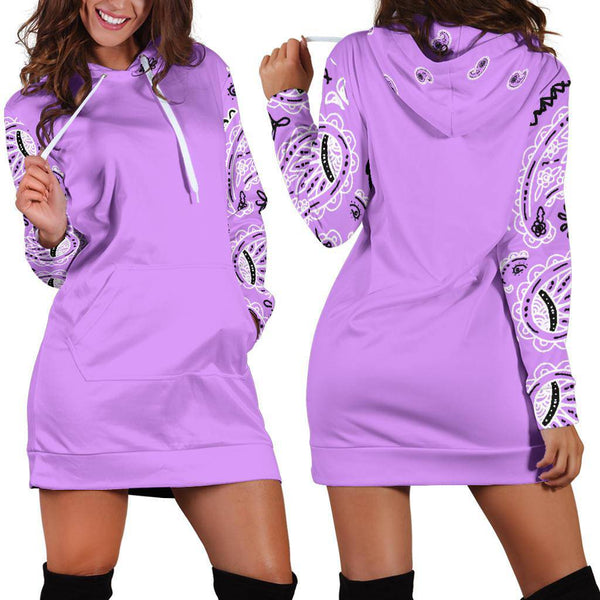 Lilac Bandana Hoodie Dress