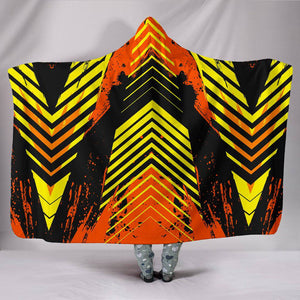 Racing Style Wild Orange & Yellow Stripes Vibes Hooded Blanket