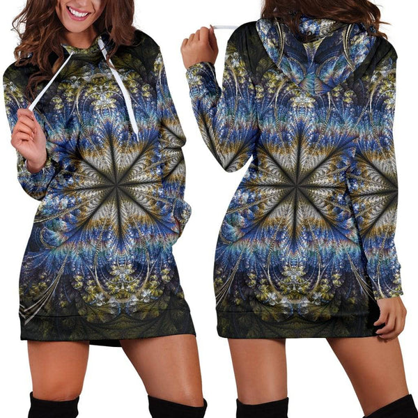 Fractal Mandala Women's Hoodie Dress