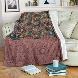 Brown Wave Ethnic Mandala Blanket