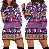 Colorful Lotus Women's Hoodie Dress