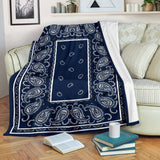 Ultra Plush Royal Blue Bandana Throw Blanket