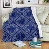 Ultra Plush Royal Blue Bandana Diamond Throw Blanket