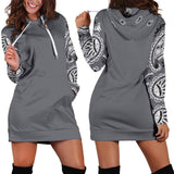 Classic Gray Bandana Hoodie Dress