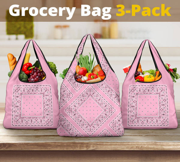 Pink Bandana Grocery Bag 3-Pack