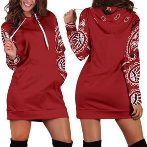 Classic Red Bandana Hoodie Dress