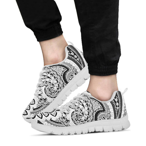 Paisley Pattern Festival Sneaker Shoes (White Soles)