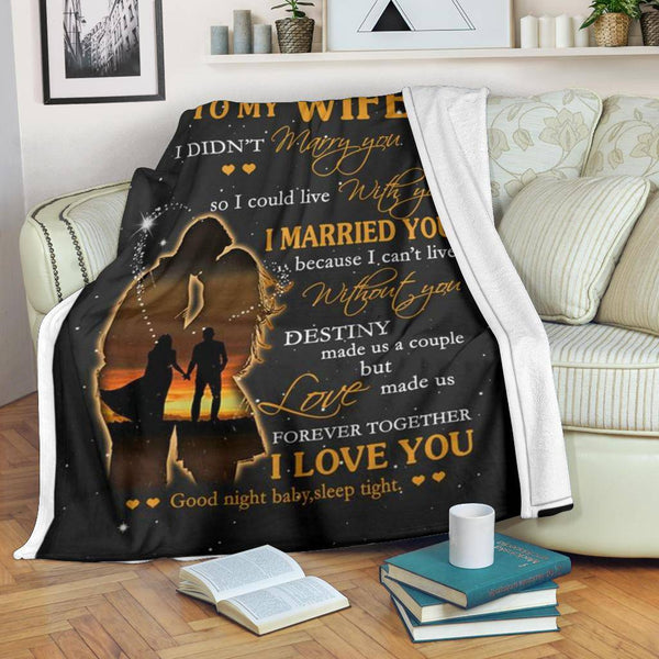 To My Wife Premium Blanket