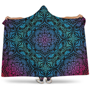 Bohemian Rainbow (Black) - Hooded Blankets