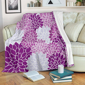 Chrysanthemum - Violet Throw Blanket