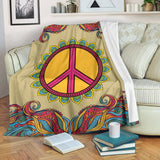 Yellow Hippie Peace Blanket