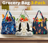 Set Of 3 Mexican Design Shopping Bags