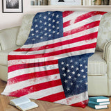 American Flag Fleece Throw Blanket