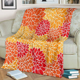 chrysanthemum - Tangerine Throw Blanket