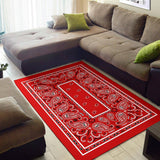 Western Red Bandana Area Rug - Fancy