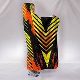 Racing Style Wild Orange & Yellow Stripes Vibes Hooded Blanket