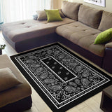 Black Bandana Area Rugs - Fitted