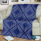 Ultra Plush Royal Blue Bandana Diamond Throw Blanket