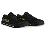 Airport Destinations SYDNEY to LONDON (Black) - Low Top Canvas Shoes