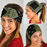 Army and Black Bandana Headbands 3 Pack