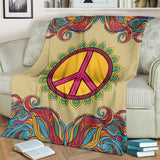 Yellow Hippie Peace Blanket