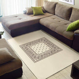 Cream Brown Bandana Area Rugs - Minimal