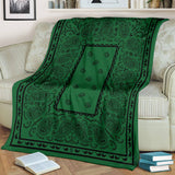 Ultra Plush Green and Black Throw Blanket