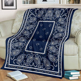 Ultra Plush Royal Blue Bandana Throw Blanket