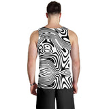 Men's Warped Lines All Over Print Tank Top