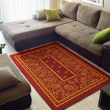 Red and Gold Bandana Area Rugs - Fitted