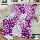 Chrysanthemum - Violet Throw Blanket