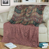 Brown Wave Ethnic Mandala Blanket