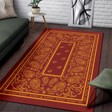 Red and Gold Bandana Area Rugs - Fitted