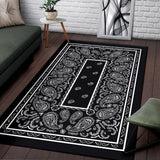 Black Bandana Area Rugs - Fitted