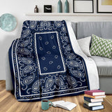 Ultra Plush Royal Blue Bandana Throw Blanket