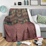 Brown Wave Ethnic Mandala Blanket