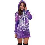 Yin Yang Mandala Hoodie Dress