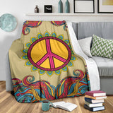 Yellow Hippie Peace Blanket