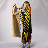 Racing Style Wild Orange & Yellow Stripes Vibes Hooded Blanket